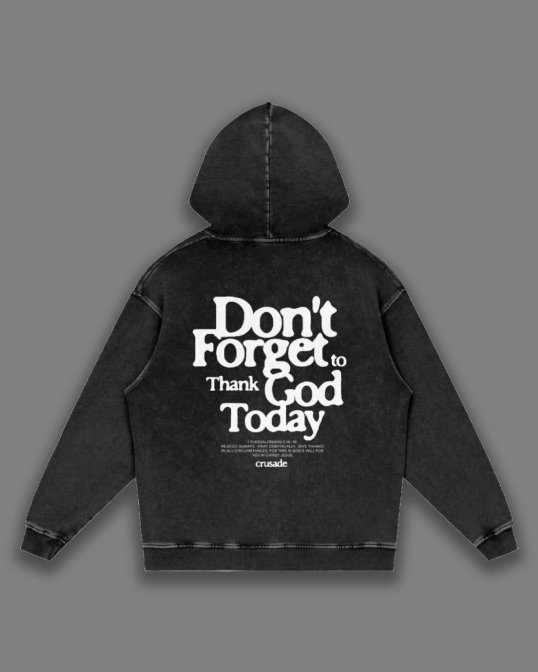 201 THANK GOD HOODIE IN BLACK