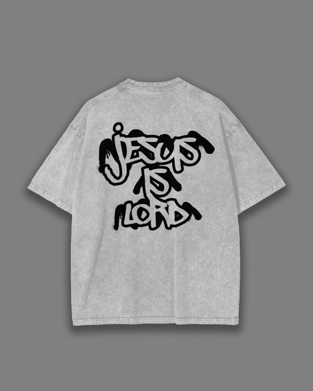 102 JESUS IS LORD TEE IN LIGHT GRAY